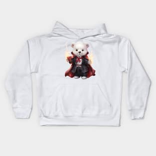 Cartoon Polar Bear in Dracula Costume Kids Hoodie